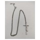 Silver chain Faith cross pendant marked 925