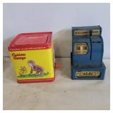 Uncle Sam's register bank and curious George Jack