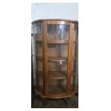 Curved glass curio cabinet ( missing lock )