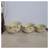 3 jewel tea nesting bowls some wear but no cracks
