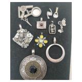 Silvertone necklace pendants
