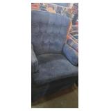 Blue wing back swivel rocker