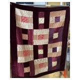 patchwork block quilt or lap blanket