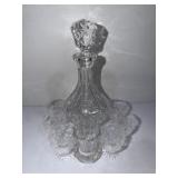 7-piece cut crystal cordial or liquor