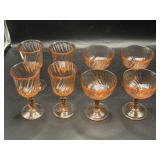 8 pink swirl stemware glasses