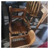 Kids rocking chair and wood magazine rack