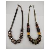 Gold tone chunky large beads and metal rings
