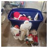 Tote woth lid with Christmas Santa's and more