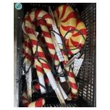 Vintage Christmas candy cane & mint yard lights