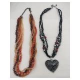 Beaded multi-strand necklaces