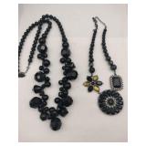 Large beaded statement necklace' mark' and black