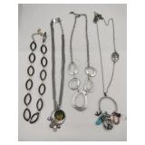 Silvertone costume jewelry necklaces