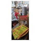 Wooden reindeer decor and sewing bag