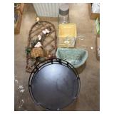 2 tier lazy Susan turntable, rustic, arched