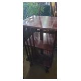 3 tier wooden swivel display shelf 18x18x35in