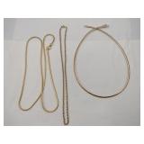 Gold tone chain necklaces