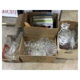 Different styles clear glass vases, dry erase