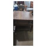 Mcm laminate top side table with single drawer