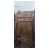 7 matching Wooden folding chairs indoor / outdoor