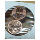 2 Halloween Laser Imprinted PenniesOne Has A