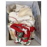Box full of table cloth sets (as is)