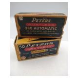 Empty vintage ammo boxes Peters .357 and 380