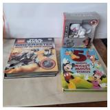 Lego, mickey books and my dog bank