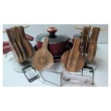 Paula Deen porcelain skillets & pans, two nice