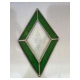 8 inch diamond-shaped geometric stained glass