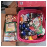 Assorted kids toys amd books 1 bix and 1 tote