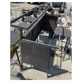wicker bar table and serving station With four