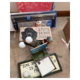 Home decor, golfing knickknacks, and office
