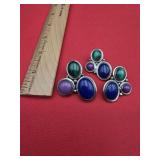 Multistone Sterling Pendant and Earrings  35
