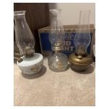 Three kerosene lamps