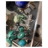hand-carved green malachite elephant figurine and