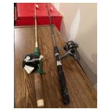 Zebco open faced and Zebco close faced fishing
