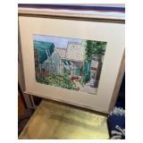Original framed watercolor painting of a sunny