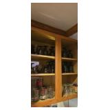Drinking glass assortment contents of cabinet