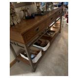 Three drawer metal and wooden console table 54ï¿½ x