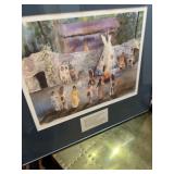 framed watercolor print titled "Council Fire" by