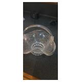 Small 4in diameter clear glass basket