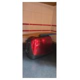 Oster red toster oven and bread knife