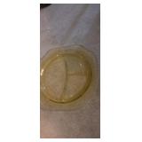 Yellow depression glass partition plate