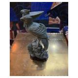 Soapstone bird on a pedestal 13 x 5 x 3"