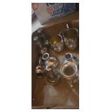 Silver plated, salt shakers, candlestick, holders