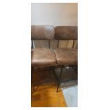 2 Kirklands home Tan leather upholstered bar
