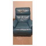 Blue /teal leather recliner