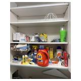 Entire contents of laundry cabinet including