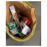 Parchment paper, aluminum foil, and saran wrap