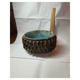 Half Pinecone Bowl  4.5 x 10" signed M Casper